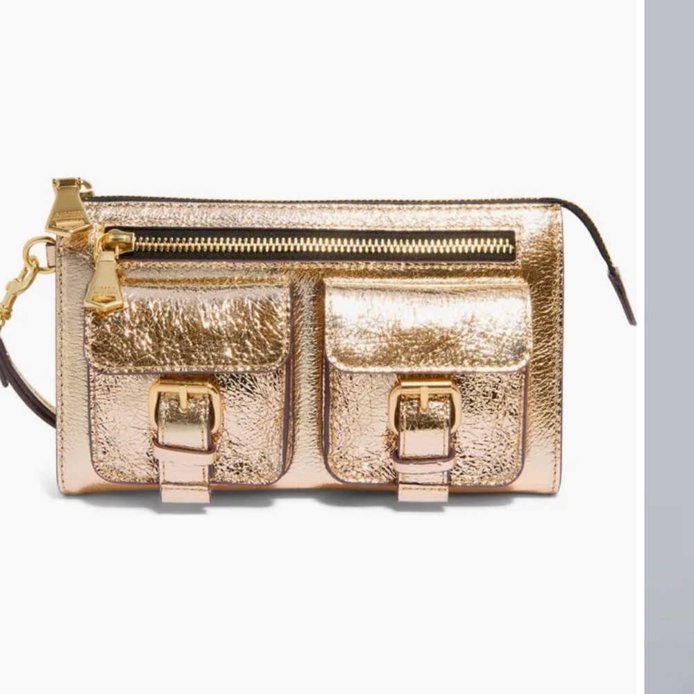 Aimee Kestenberg Saddle Up Leather Wristlet Crinkled Gold